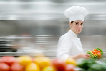 Watch a professional chef create gourmet dishes with fresh ingredients, showing skill and passion