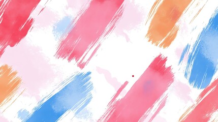 An abstract watercolor background with a pink, orange and blue color scheme.