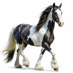 Obraz premium horse black and white on white background