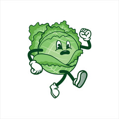 cabbage illustration with groovy style