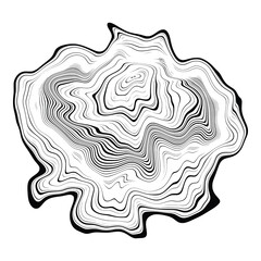 	
Log cut, vector illustration, tree rings pattern, shades of gray	
