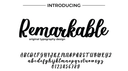 Remarkable Font Stylish brush painted an uppercase vector letters, alphabet, typeface