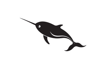 Narwhal Silhouette Vector Illustration – Perfect for T-Shirts, Hoodies & Print Designs
