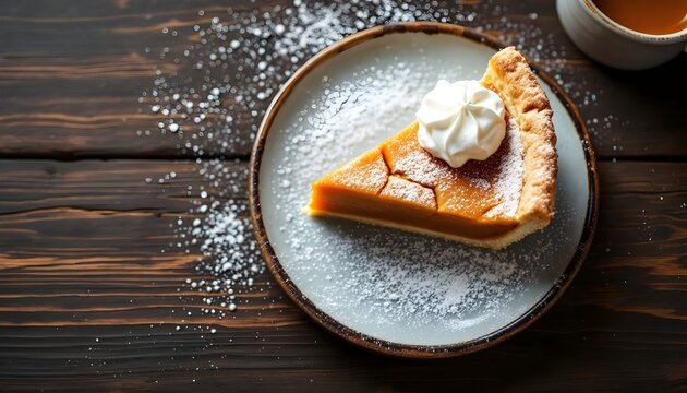 Quebecois Sugar Pie with Whipped Cream (Tarte au Sucre)