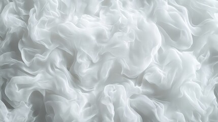 A soft, cloud-like pattern with billowing, organic shapes in various shades of white and grey. The fluffy forms blend together seamlessly, creating a calming, ethereal effect