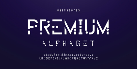 Abstract digital modern alphabet fonts. Typography technology electronic dance music future creative font. vector illustraion