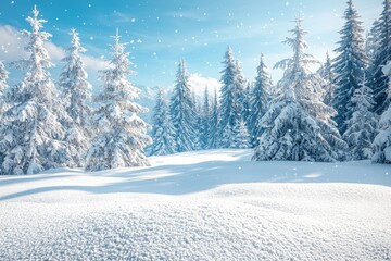 Naklejka premium Winter season background full of white snow falling