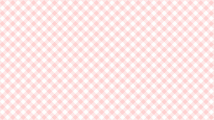 手書きの斜めギンガムチェック柄のパターン - シンプルでかわいいパステルピンクの背景素材 - 16:9
