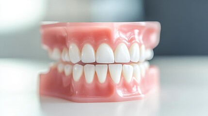 Fototapeta premium Curing light on filled tooth, focus on procedure, clinical detail