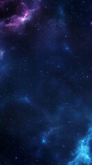 Naklejka premium Dark Blue Night Sky with Stars and Nebulae.