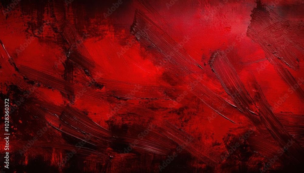 Poster deep crimson grunge texture with distressed brush strokes, dark scratches, and rugged patterns for i