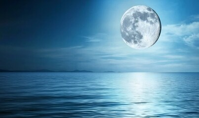 Full Moon Over Dark Ocean