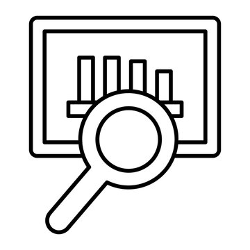 magnifying glass analyzing bar graph clip art preview