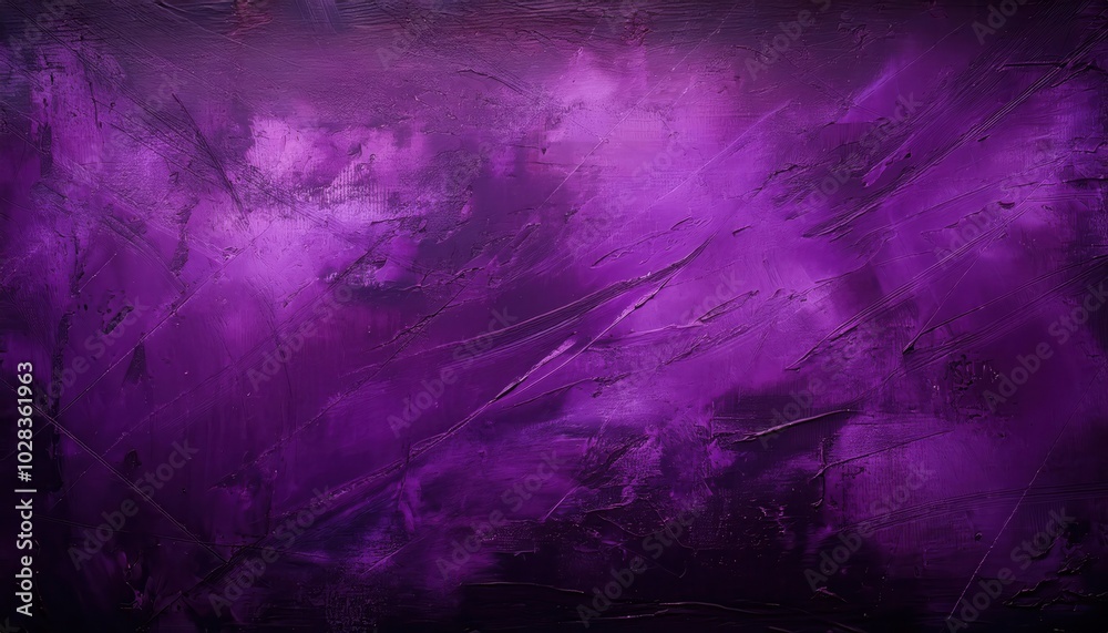 Poster deep violet grunge texture with abstract scratches and dark stains for bold design concepts or distr