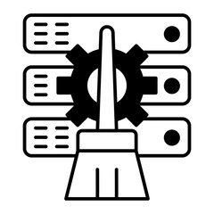 data cleaning black icon