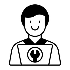 tech support black icon