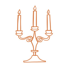 Fototapeta premium Vintage Candle Holder Sketch. Candelabrum Clip Art