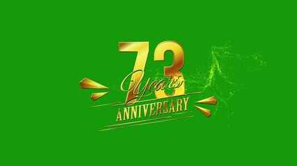 Happy Anniversary, Happy 73 Years Wedding Anniversary Text Animation, Happy 73th Anniversary, 73 Years Anniversary Motion Graphic HD Video Footage, Green Screen 73 Years Anniversary Videos