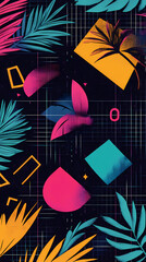 Colorful Vaporwave Style Wallpaper for Mobile Devices