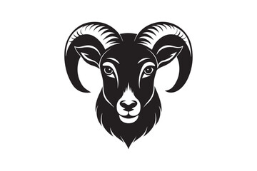 Mountain Bighorn Sheep Silhouette Vector