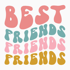 Best friends svg retro t shirt design