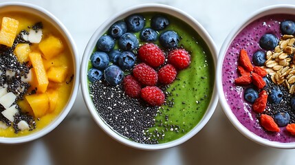 Colorful Superfood Smoothie Bowls for Healthy Eating