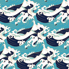 seamless pattern with waves