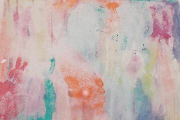 Abstract creative watercolor painting with many colors on wet paper. Blurred pattern background for your creative design or illustrations.