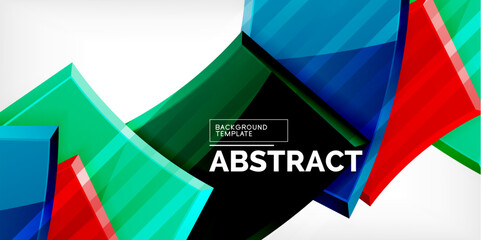 Colorful geometric abstract shapes. Illustration For Wallpaper, Banner, Background, Card, Book Illustration, landing page