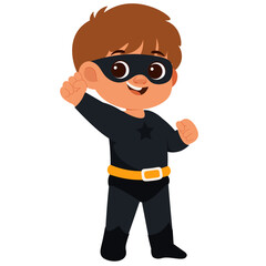 Cute Superheroes Boy Character Illustration