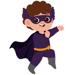 Cute Superheroes Boy Character Illustration