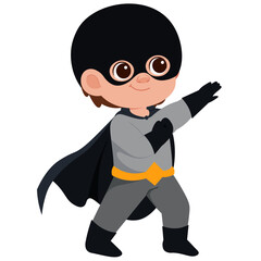 Cute Superheroes Boy Character Illustration