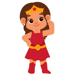 Cute Superheroes Girl Character illustration