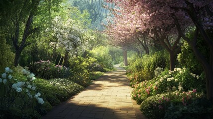 Fototapeta premium Floral lane on a spring day.