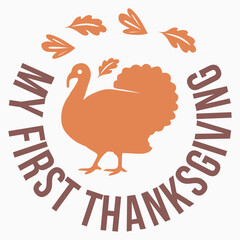 My first thanksgiving svg retro t shirt design