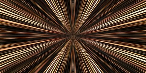 Hypnotic Golden Lines Radiating from Central Point in Dynamic Abstract