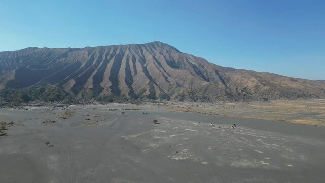 Aerial video widodaren hills at bromo mountain