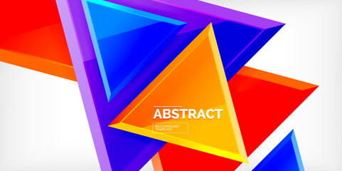 Abstract background - glossy triangles. Vector Illustration For Wallpaper, Banner, Background, Card, Book Illustration, landing page