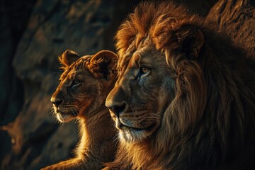 close up of a lion