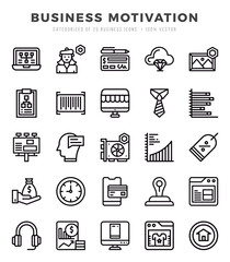 Business Motivation icons set. Vector illustration.