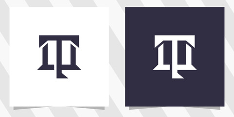 letter tw wt logo design vector