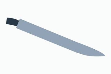 vector illustration of a 2D exhaust that looks like the shape of a machete or a large long knife.