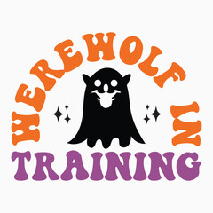 Werewolf in training retro t shirt design