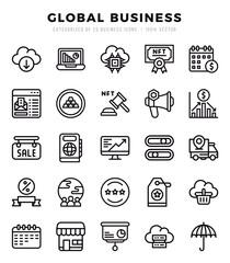 Global Business icon pack for your website. mobile. presentation. and logo design.