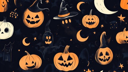 Halloween pumpkins background
