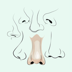 Nose expression nose set collection illustration