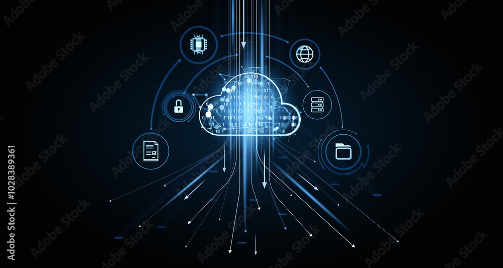Poster cloud service storage hologram and backup, database and synchronization