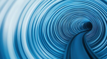 Obraz premium Abstract blue tunnel design, creating a sense of depth and motion.