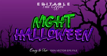 Night Halloween typography, 3D Halloween editable text effect