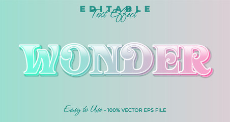 Wonder typography stylish editable text effect